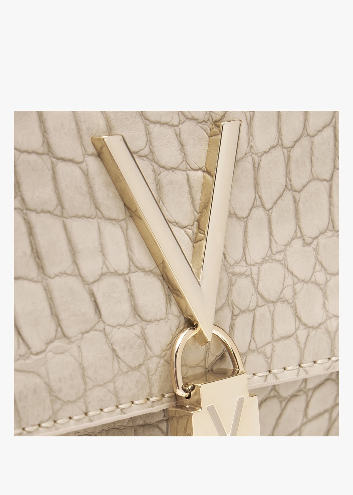 Audrey Ecru Moc Croc Shoulder Bag