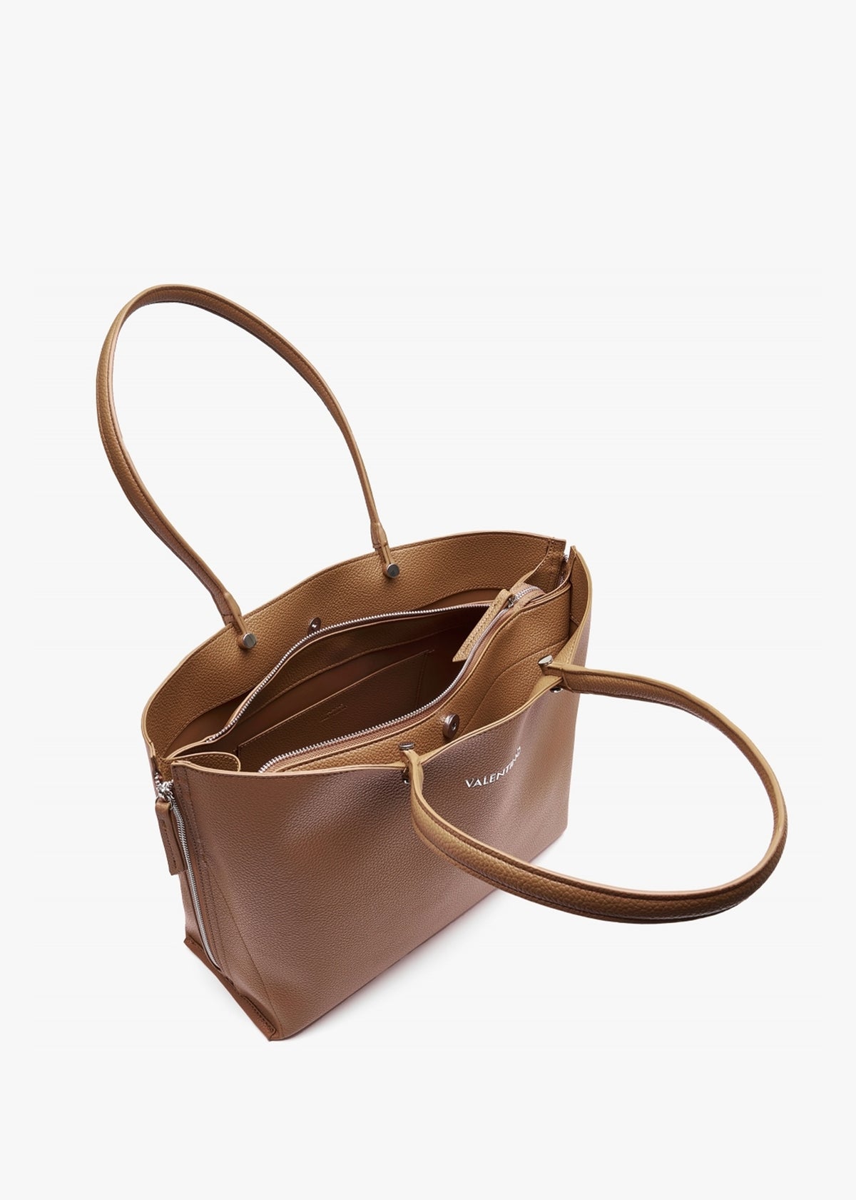 Valentino Parka Tan Pebble Leather Shopper Bag