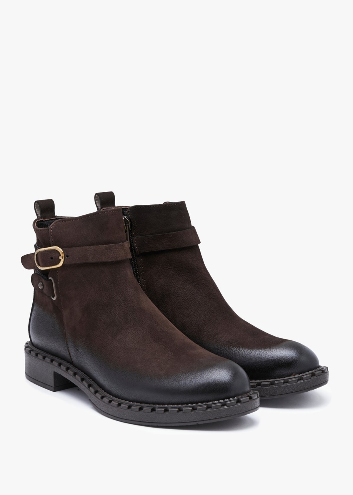 Venus Brown Leather Ankle Boots