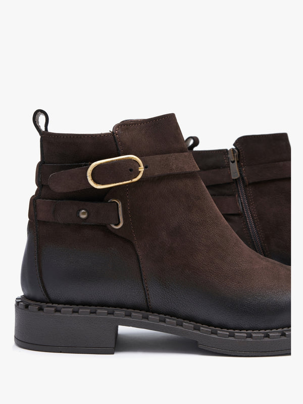 Venus Brown Leather Ankle Boots