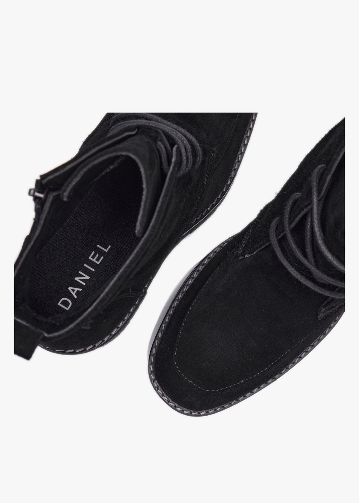 Vesta Black Suede Lace Up Block Heel Ankle Boots