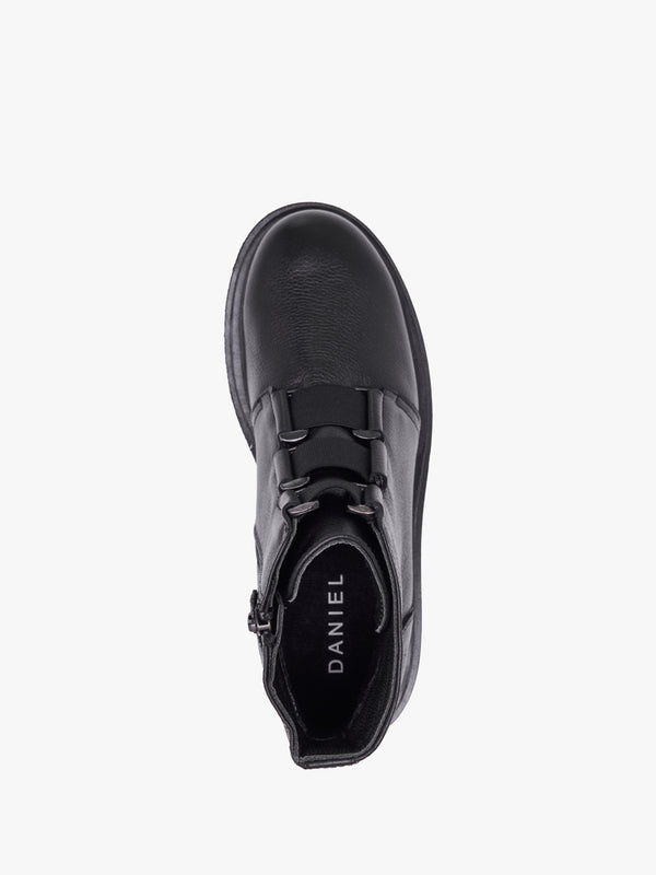 Vulcan Black Leather Ankle Boots