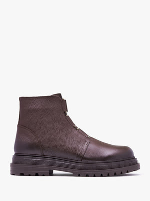 Vulcan Brown Leather Ankle Boots