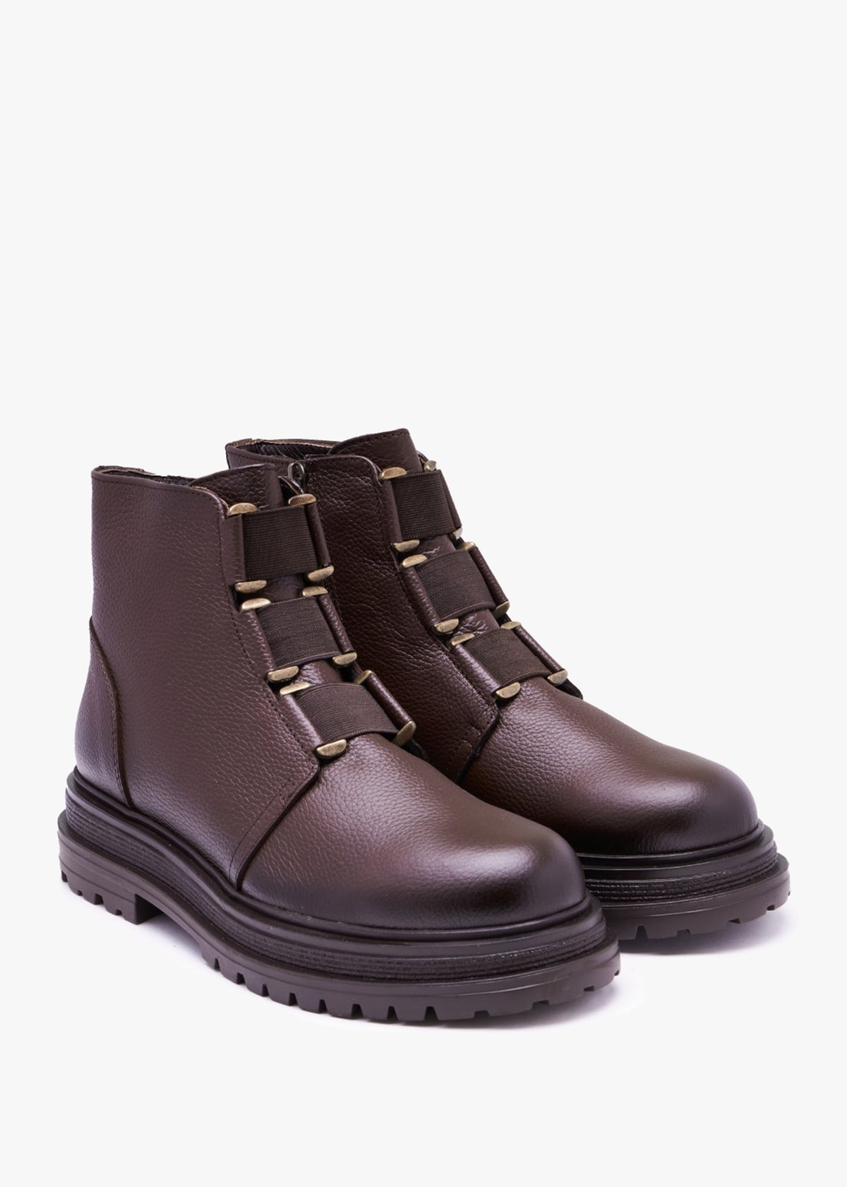 Vulcan Brown Leather Ankle Boots