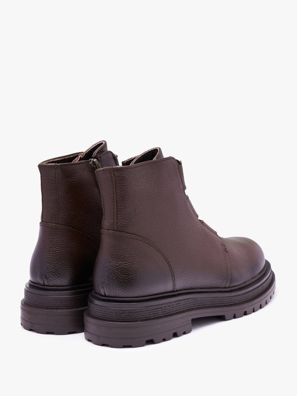 Vulcan Brown Leather Ankle Boots