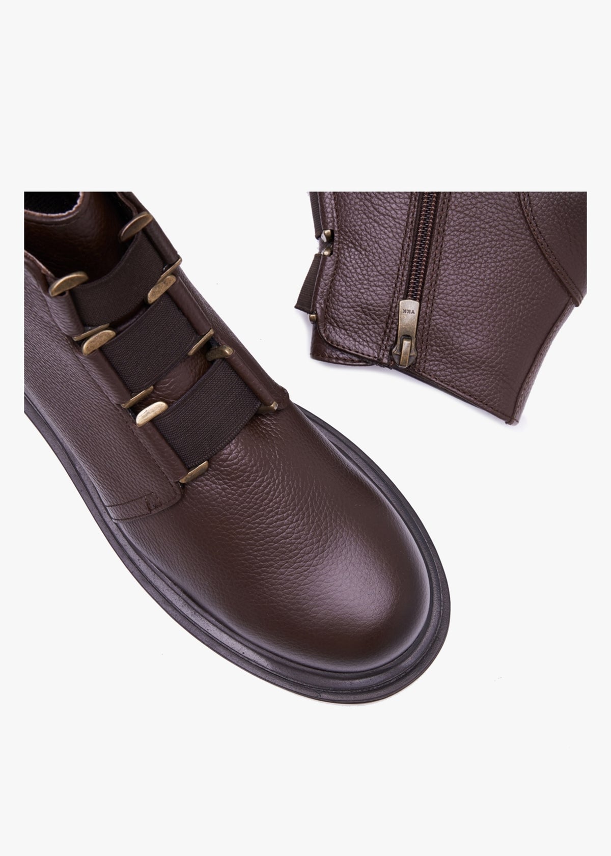 Vulcan Brown Leather Ankle Boots