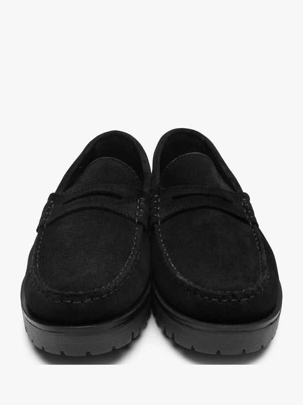 Petunia Black Suede Loafers