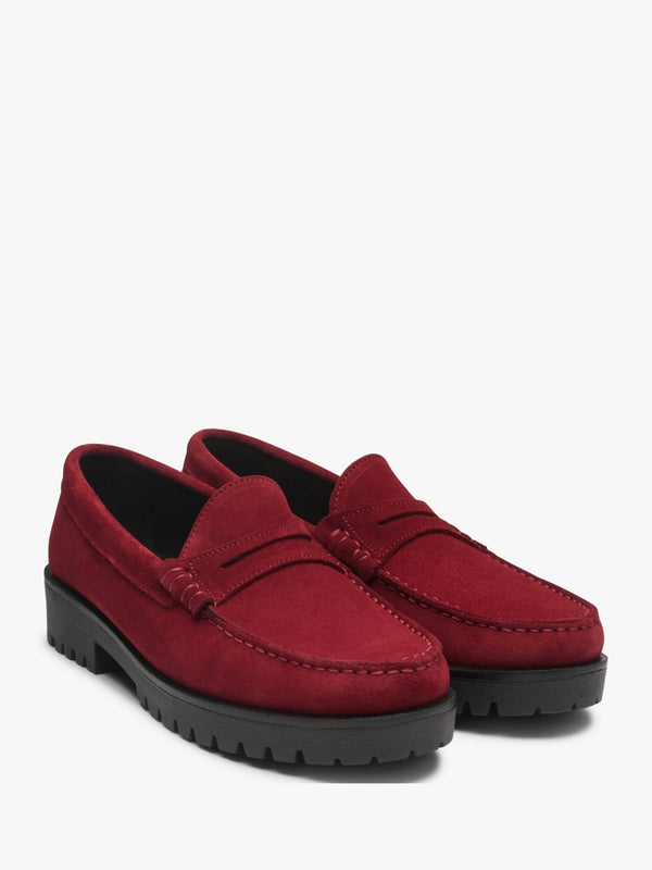 Petunia Burgundy Suede Loafers