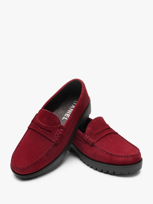 Petunia Burgundy Suede Loafers