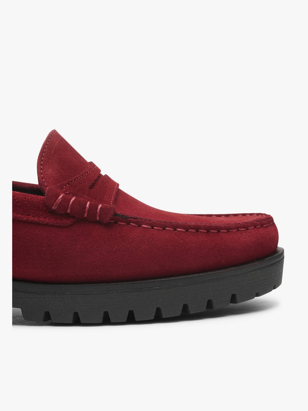 Petunia Burgundy Suede Loafers