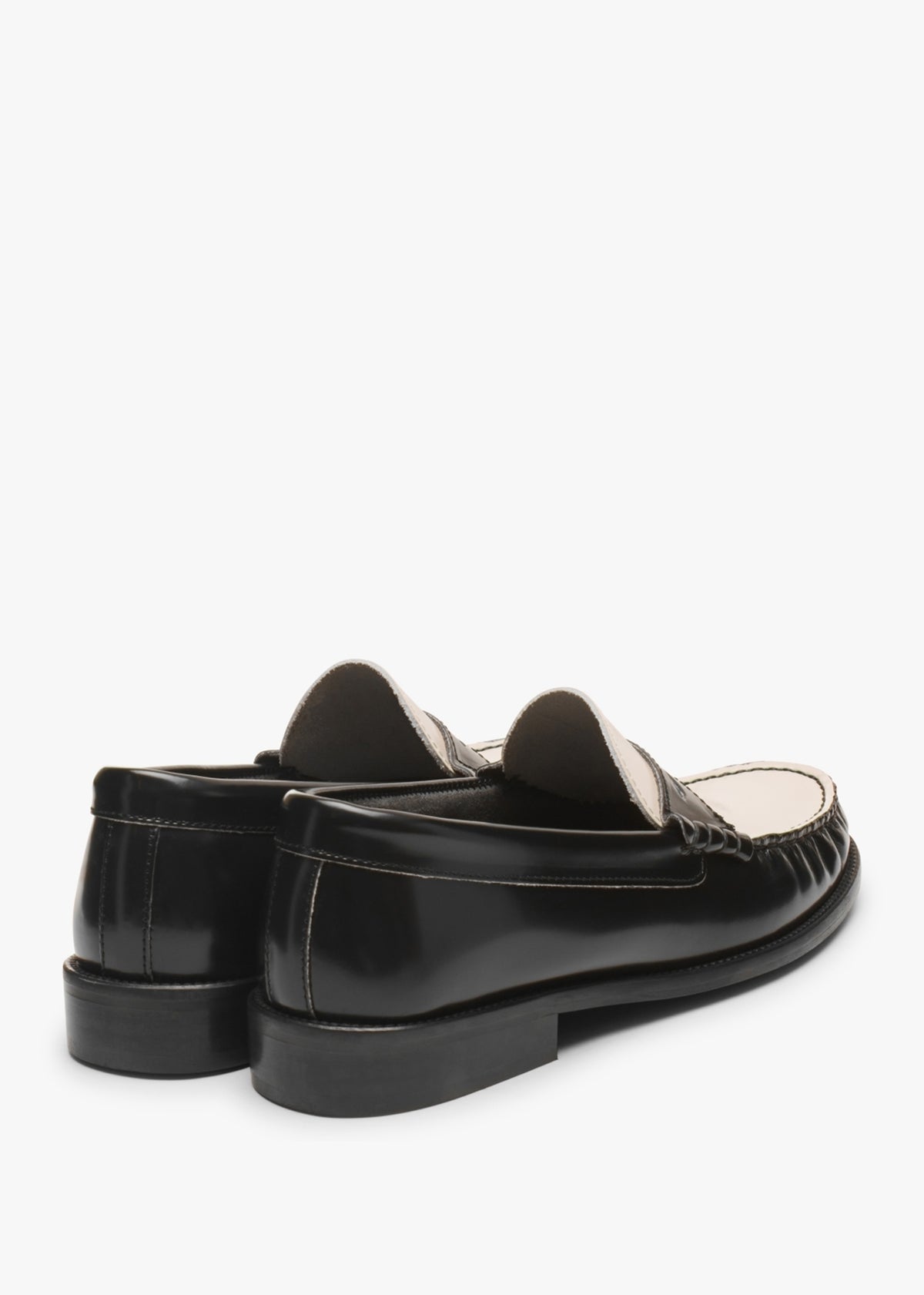Posie Black & White Patent Leather Monochrome Loafers