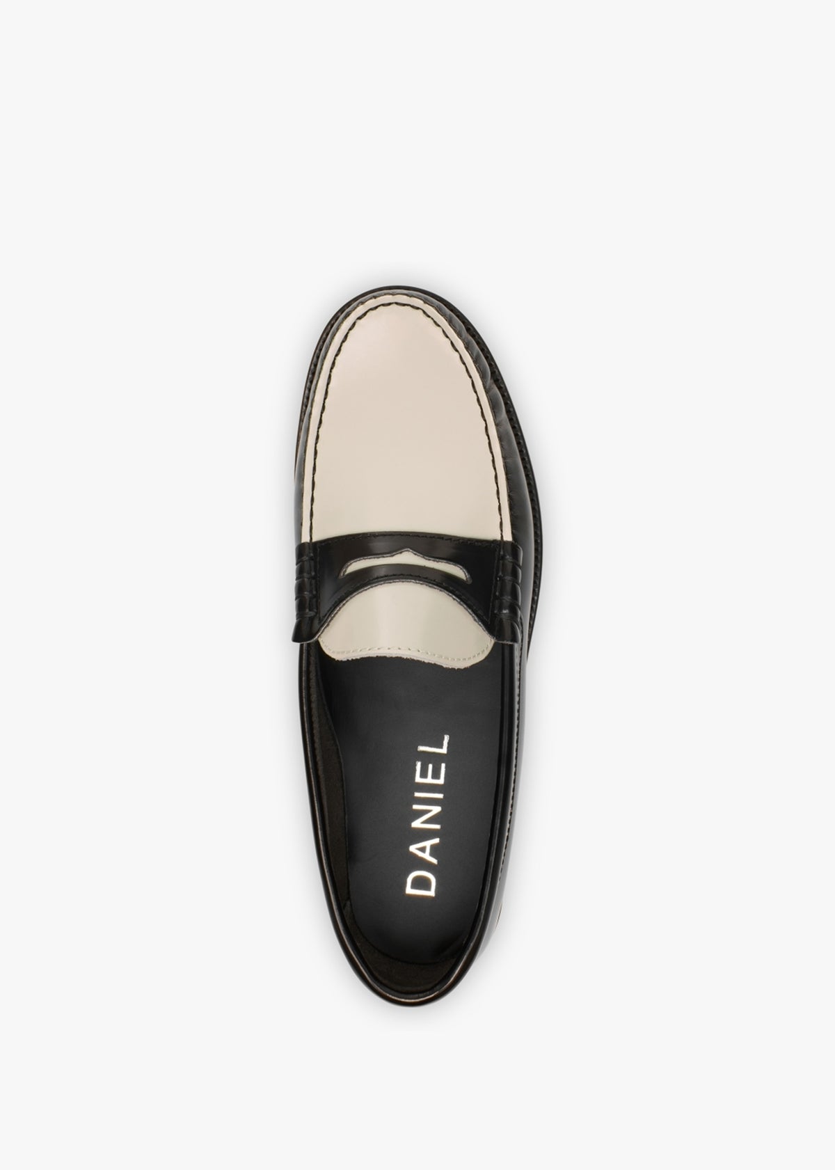 Posie Black & White Patent Leather Monochrome Loafers