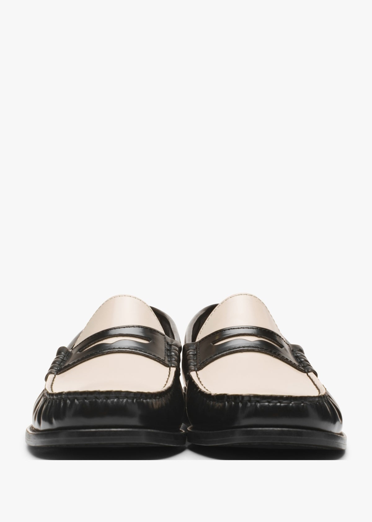 Posie Black & White Patent Leather Monochrome Loafers