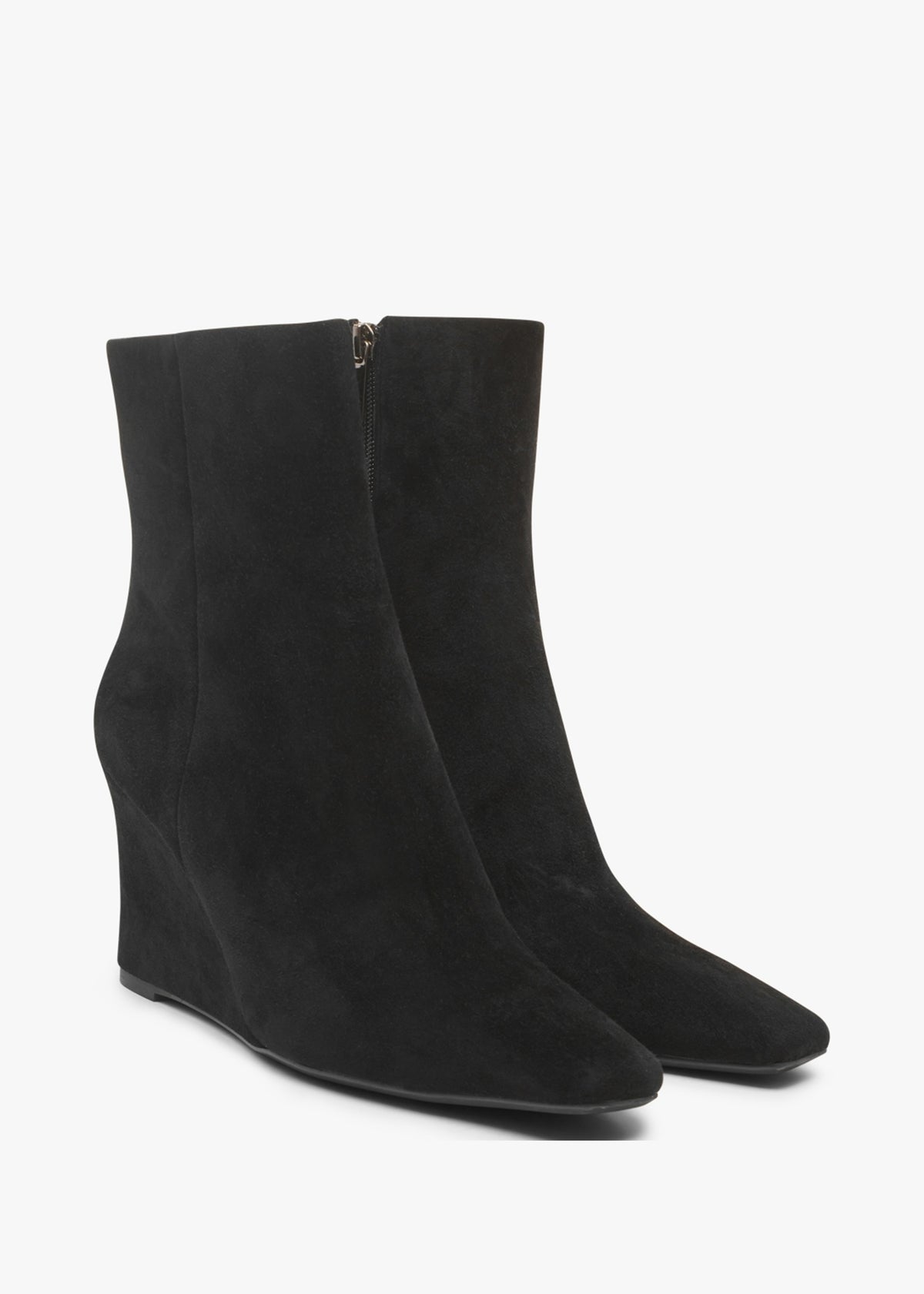 Spire Black Suede Wedge Ankle Boots