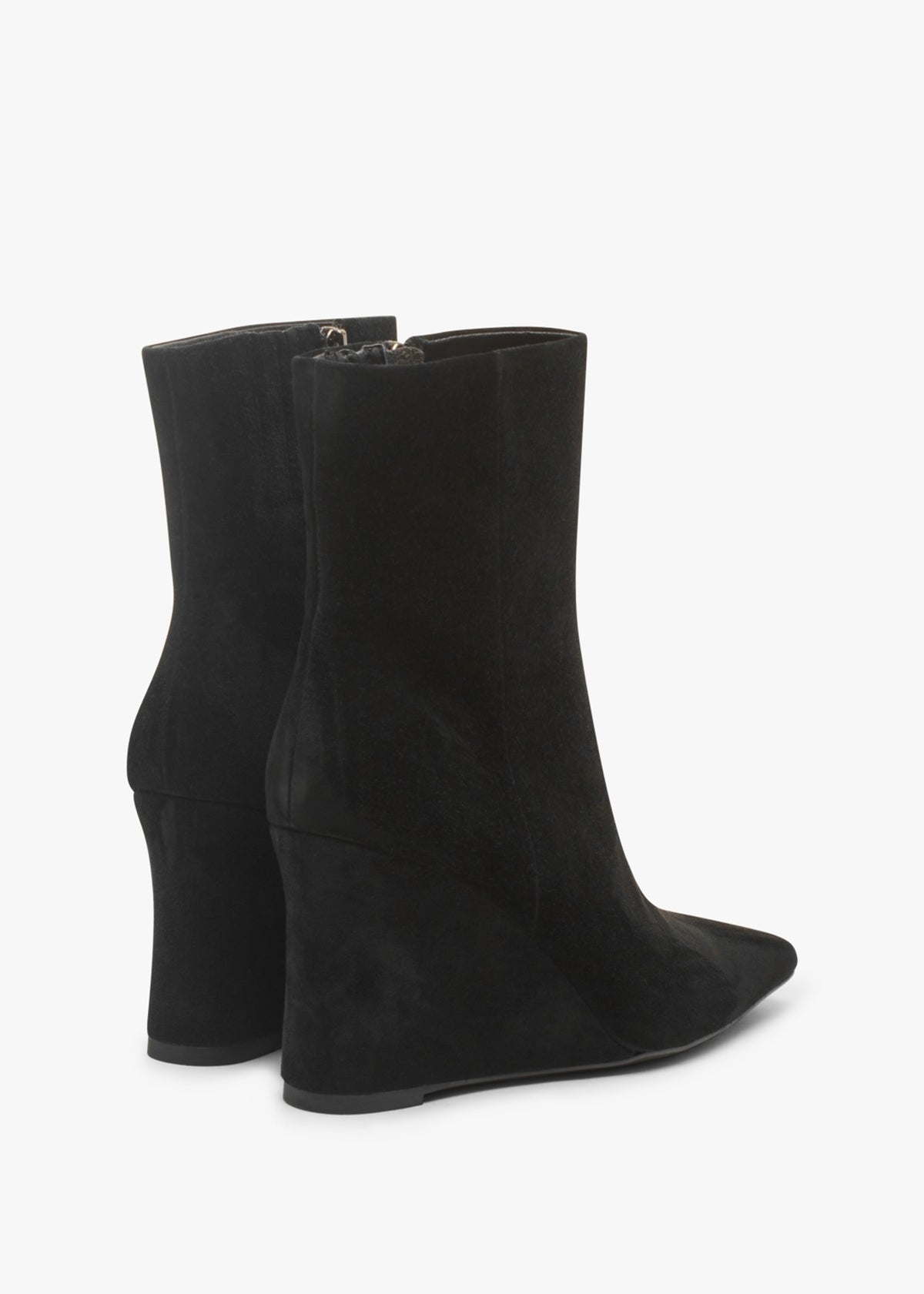 Spire Black Suede Wedge Ankle Boots