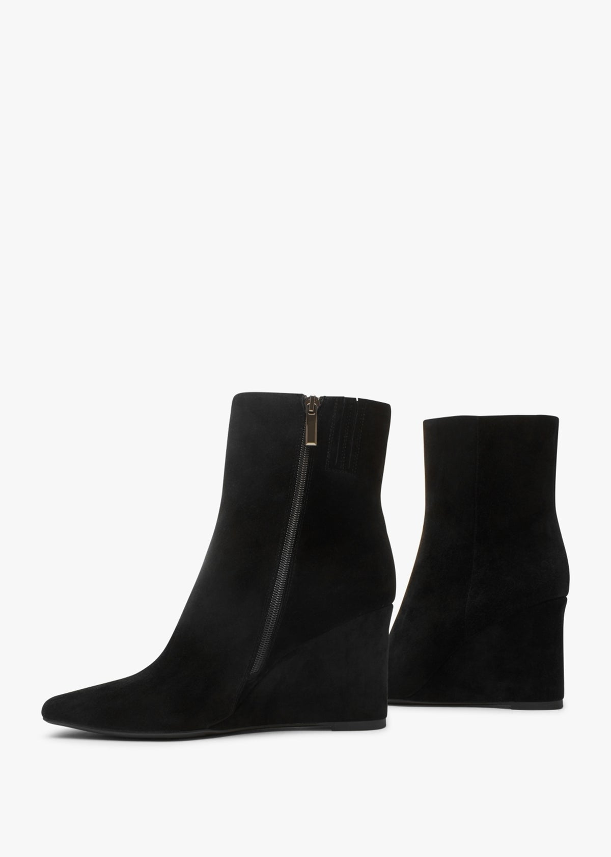 Spire Black Suede Wedge Ankle Boots