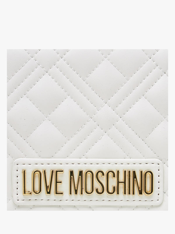 Diamond Quilt Flapover Off White Cross-Body Bag