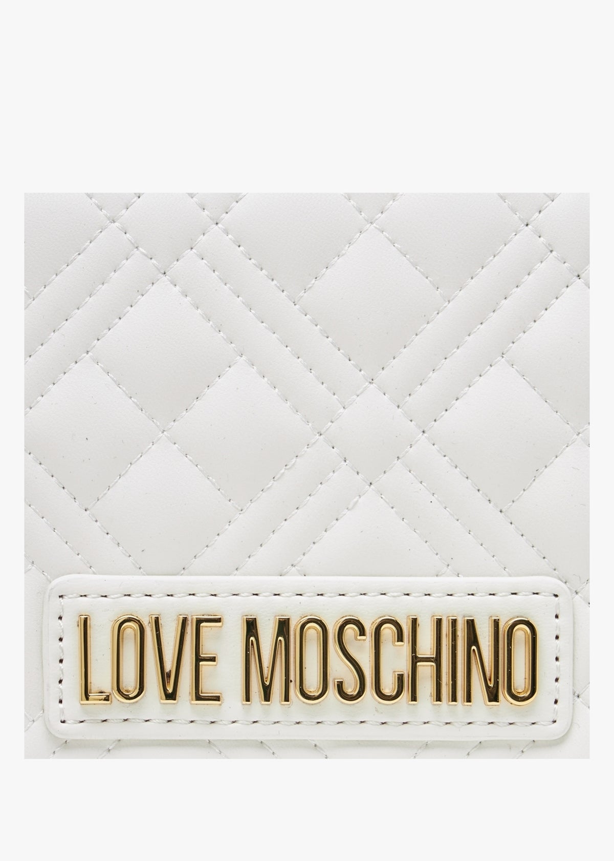 Diamond Quilt Flapover Off White Cross-Body Bag