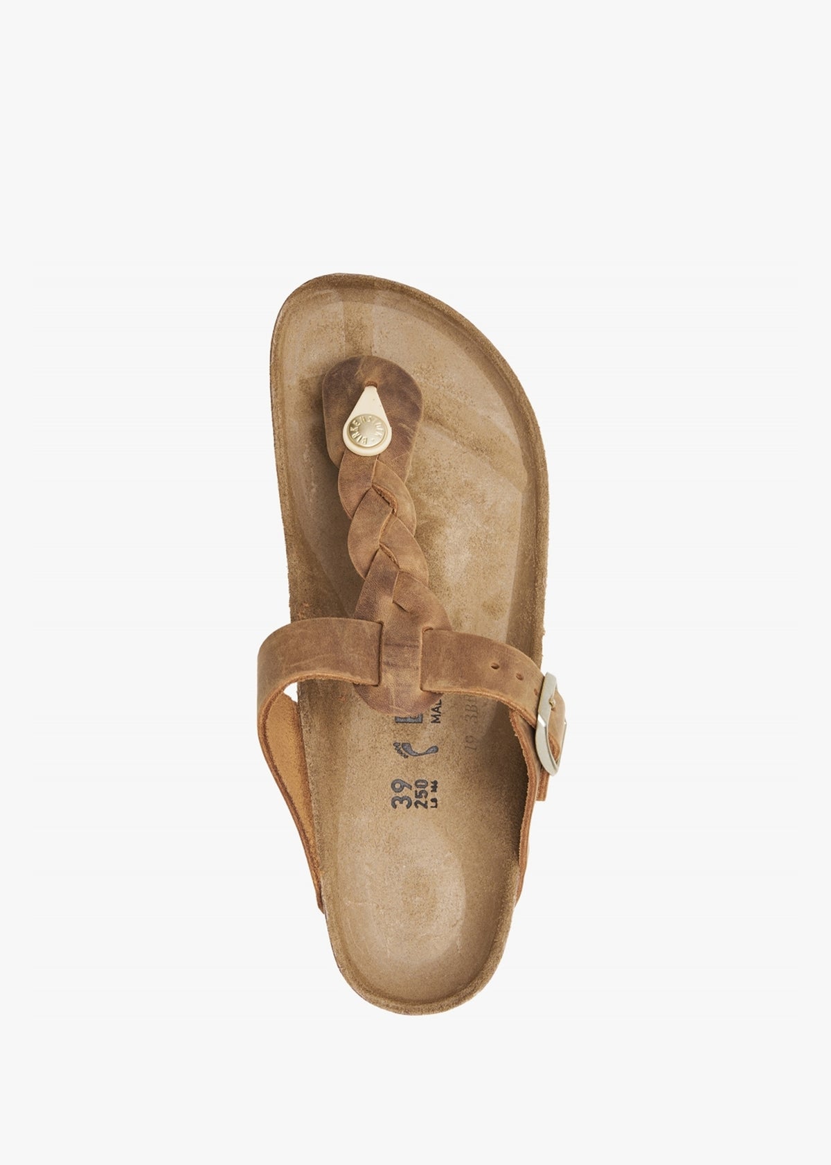 Gizeh Braided Cognac Oiled Leather Toe Post Sandals