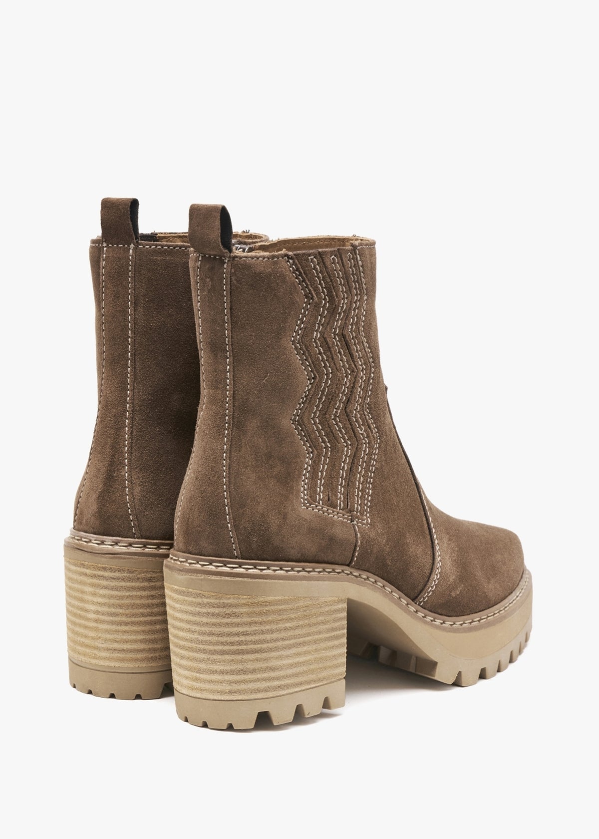 Airedale Tan Suede Platform Heeled Boots