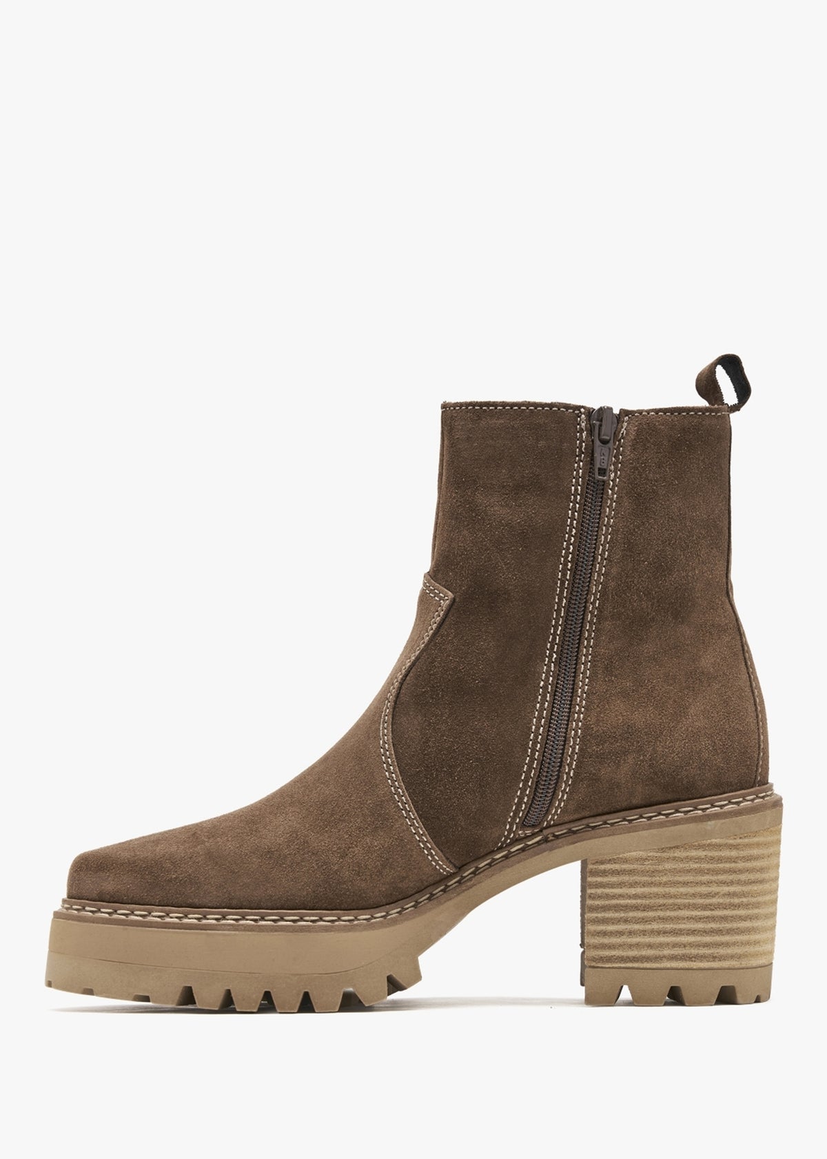 Airedale Tan Suede Platform Heeled Boots