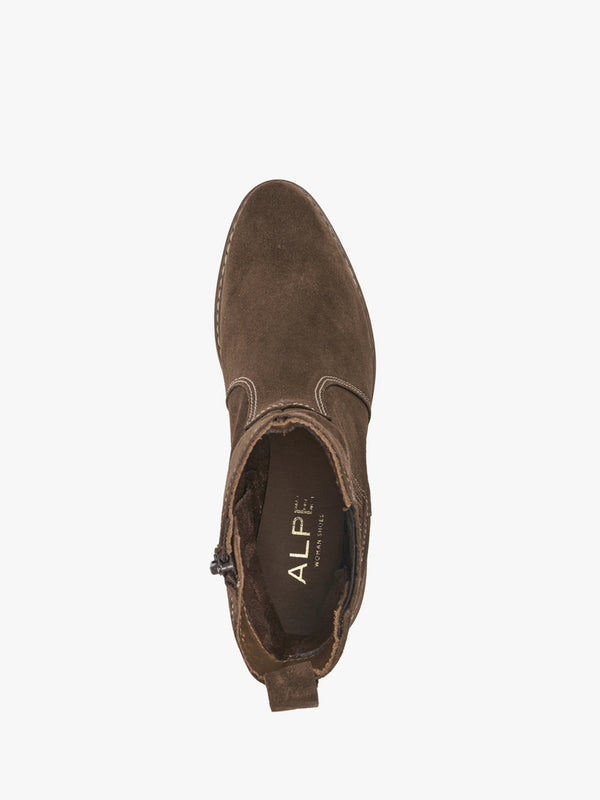 Airedale Tan Suede Platform Heeled Boots