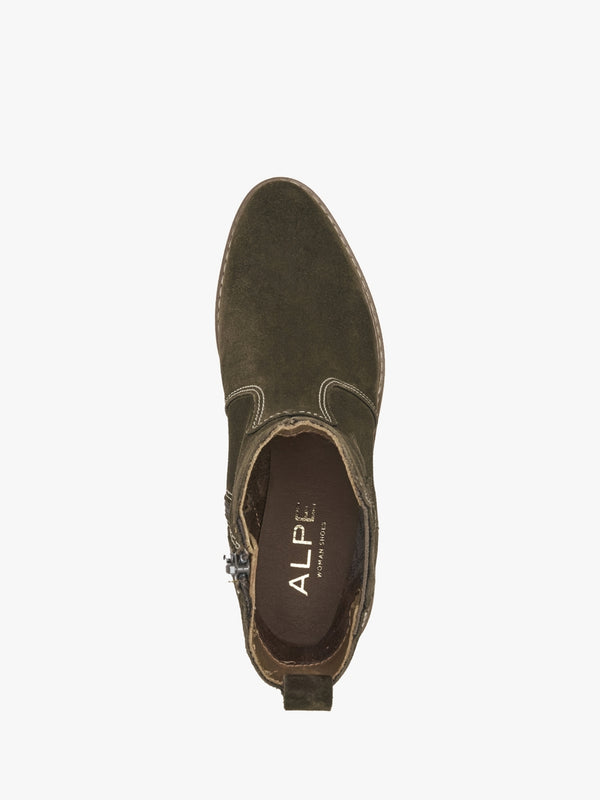 Airedale Khaki Suede Platform Heeled Boots