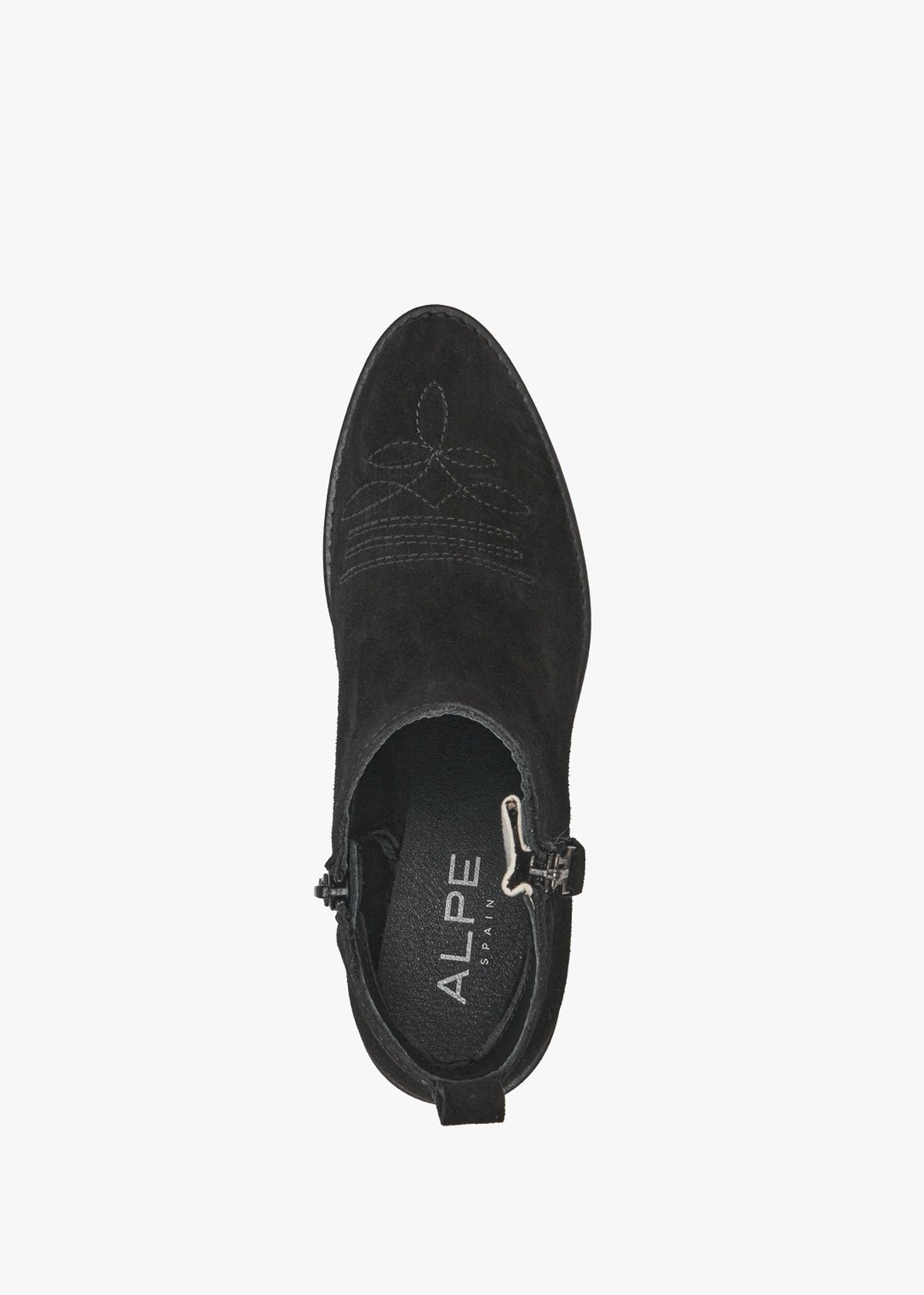 Ackie Black Suede Western Ankle Boots