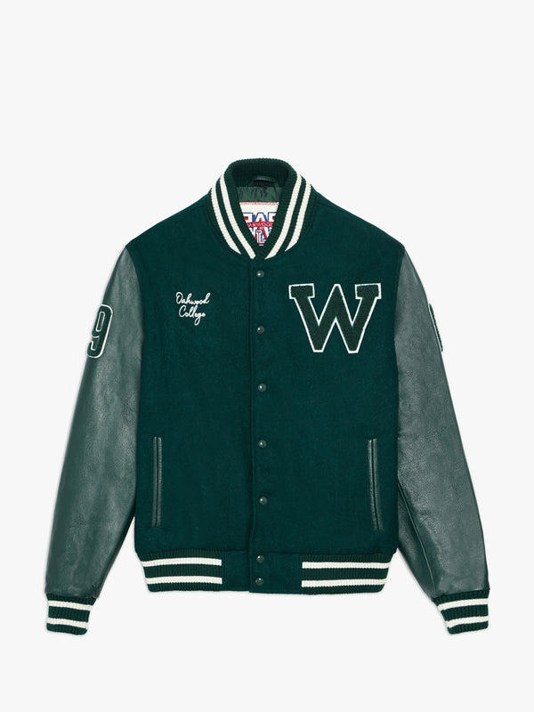 College Oversized Green Varsity Jacket