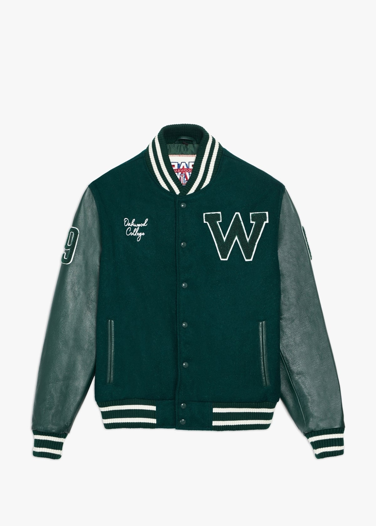 College Oversized Green Varsity Jacket