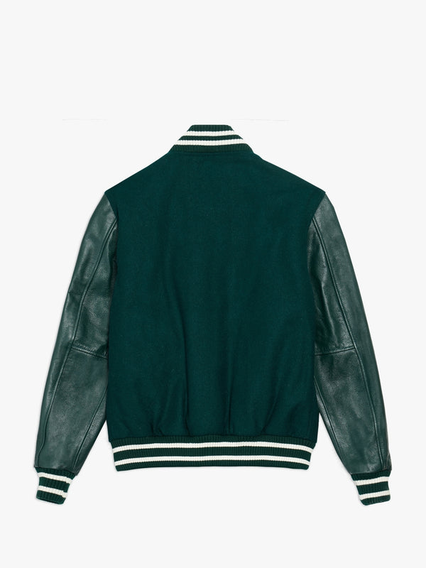 College Oversized Green Varsity Jacket
