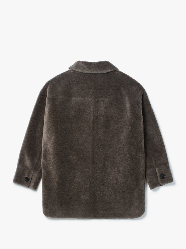 Flag Reversible Teddy Grey Shacket