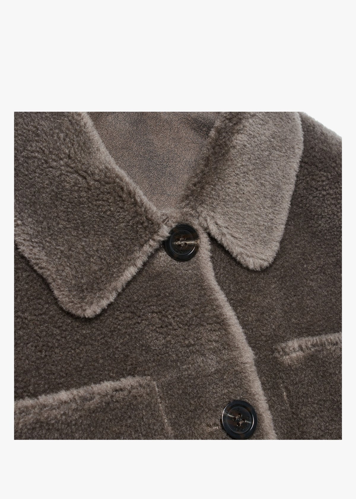 Flag Reversible Teddy Grey Shacket