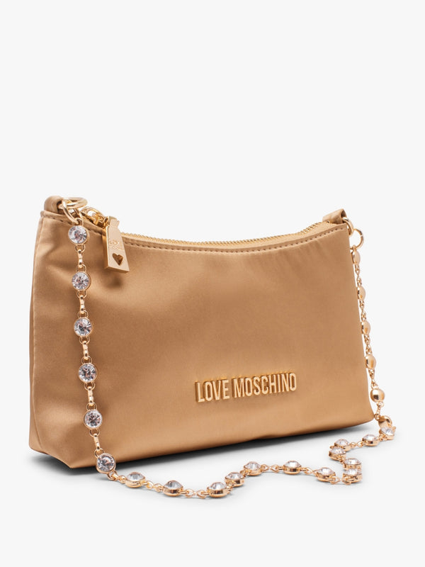Diamante Strap Gold Shoulder Bag
