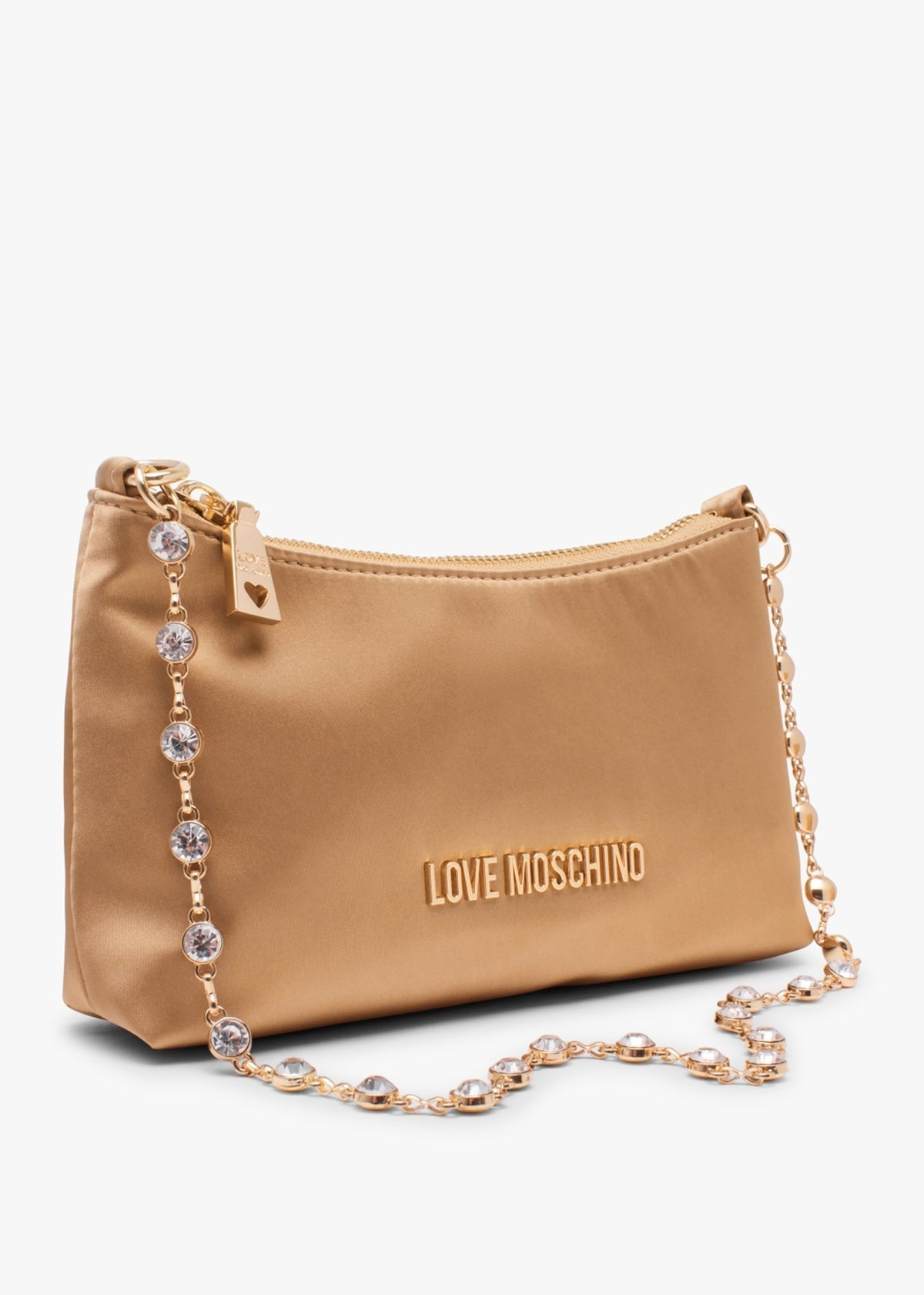 Diamante Strap Gold Shoulder Bag