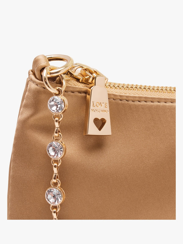 Diamante Strap Gold Shoulder Bag