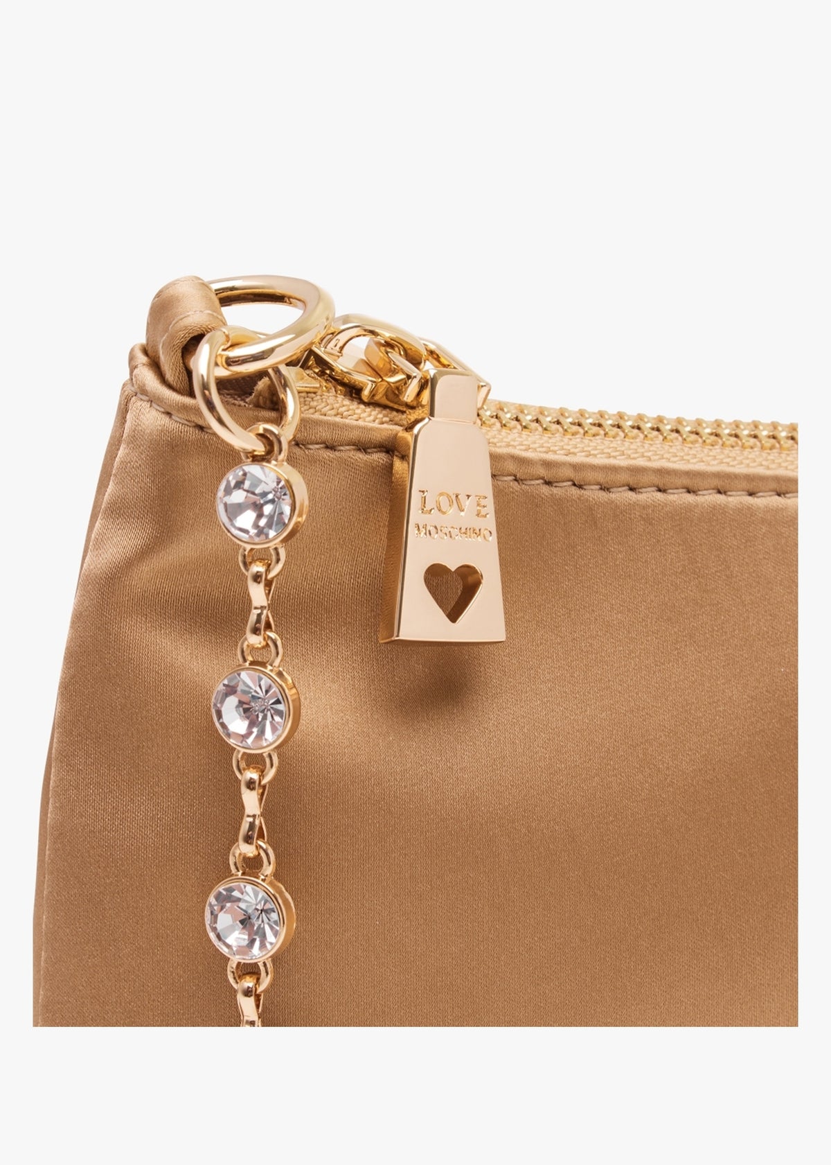 Diamante Strap Gold Shoulder Bag