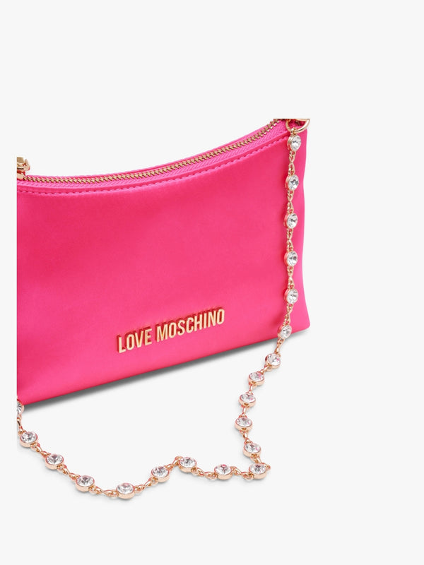 Diamante Strap Pink Shoulder Bag