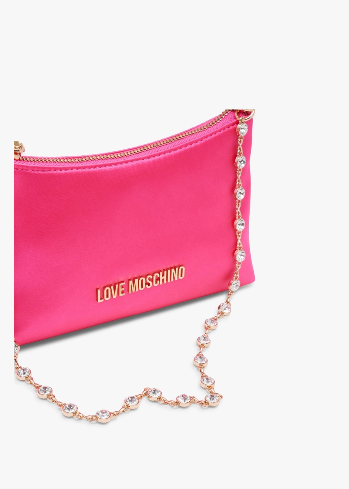 Diamante Strap Pink Shoulder Bag