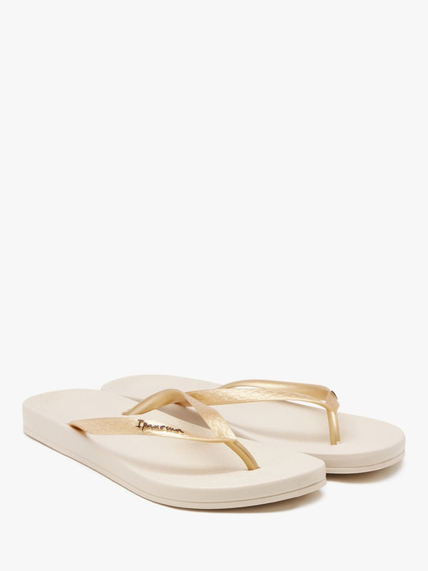 Anatomica Tan Gold Flip Flops
