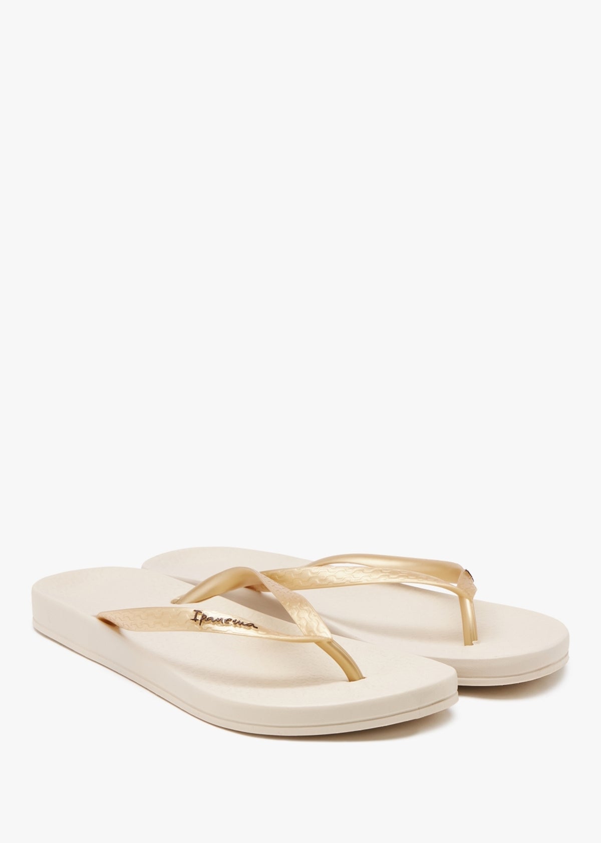 Anatomica Tan Gold Flip Flops