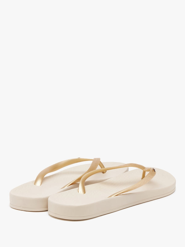 Anatomica Tan Gold Flip Flops