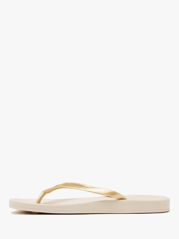 Anatomica Tan Gold Flip Flops