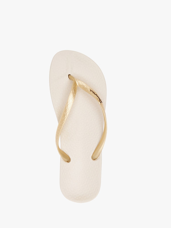 Anatomica Tan Gold Flip Flops