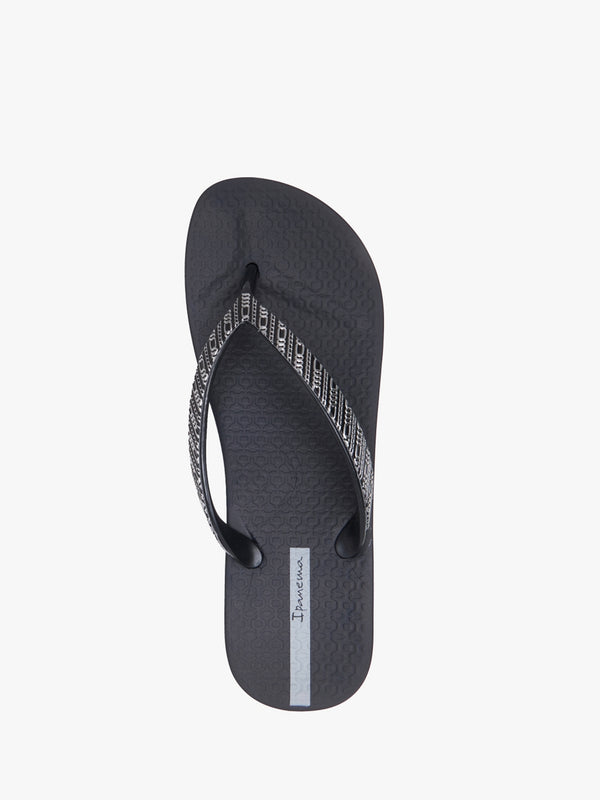 Mesh Links Black Wedge Flip Flops