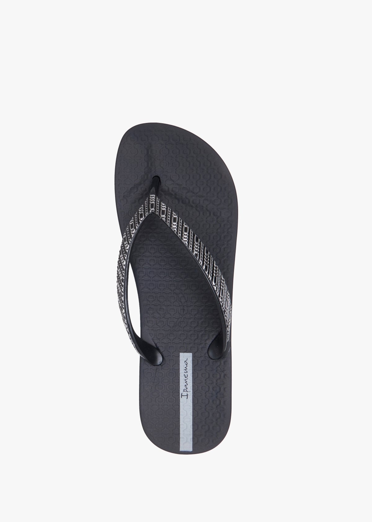 Mesh Links Black Wedge Flip Flops