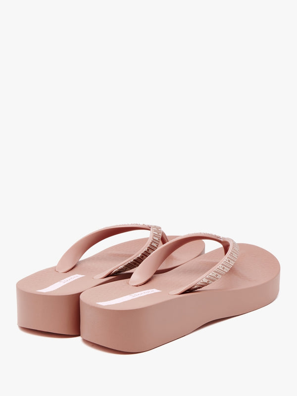 Mesh Links Blush Wedge Flip Flops