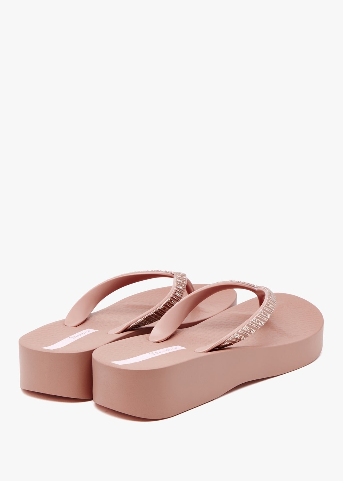 Mesh Links Blush Wedge Flip Flops