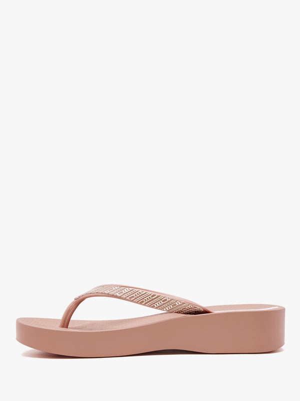 Mesh Links Blush Wedge Flip Flops