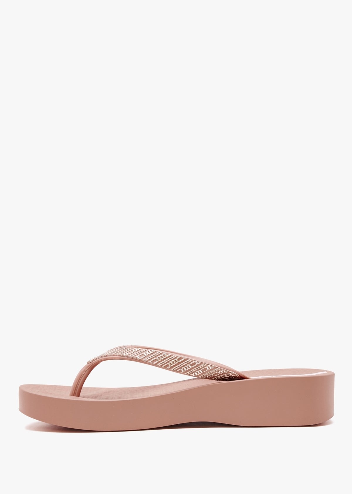 Mesh Links Blush Wedge Flip Flops